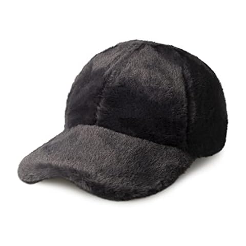 CHOK.LIDS Everyday Winter Fur Baseball Cap for Women Men Fleece Dad Hat Unisex Adjustable Lightweight Polo Style Curved Brim (Charcoal) Cover