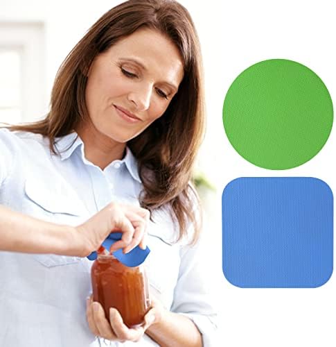 Prasacco 6 Pcs Jar Opener for Weak Hands, Rubber Jar Opener Gripper Pads Reusable Silicone Heat Insulation Pads Kitchen Coasters