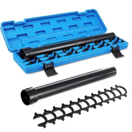 GEARLEADER 13PCS Inner Tie Rod Removal Tool Kit - Master Inner Rod Tool Set with 12 Crowfoot Adapters and 1/2 Inch Drive Tube for Tie Rod Removal and Installation