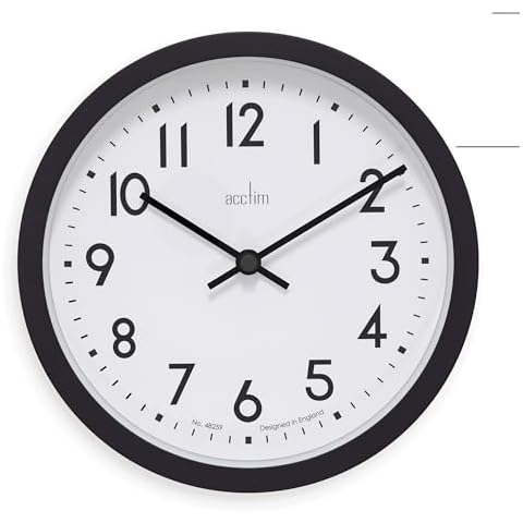 Acctim Elstow Wall Clock in Soot Black Cover