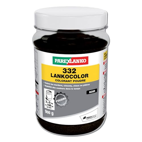 Parexlanko - Colorant en poudre - 332 LankoColor - Noir - Pour mortier et béton, ciment, chaux ou plâtre - Tenue longue durée - 900g