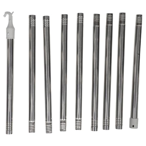 Garneck 3.6m Palanca Deslizante del Techo Corredizo de Acero Inoxidable Barra para Persianas Ajustable Ventanas de Techo y Cortinas Opacas para Uso Dormitorios y Salas de Estar