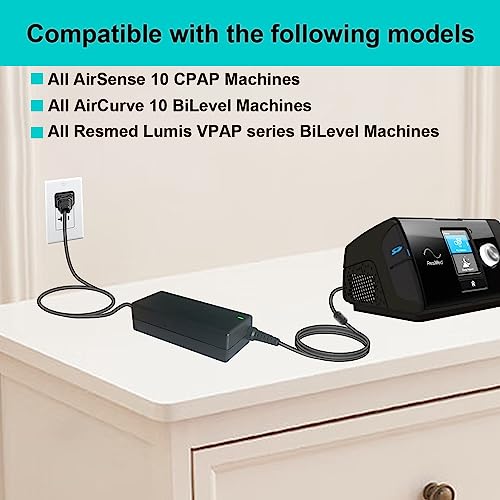 UAUSE 24V 3.75A 90W Power Supply for Resmed S10 Series Power Resmed Airsense 10S 10 AirCurve 10 Series CPAP and BiPAP Machine, Resmed Airsense 10 370001 37344 37028 Power Cord