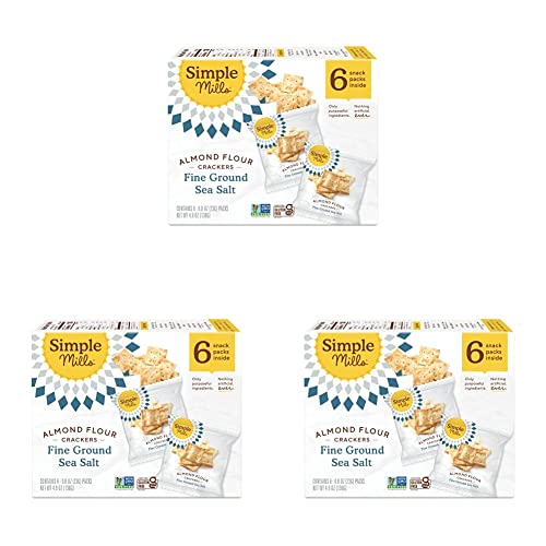 Simple Mills Almond Flour Crackers, Fine Ground Sea Salt Snack Packs - Gluten Free, Vegan, Healthy Snacks, 4.9 Ounce (Pack Of 3) #TOP27