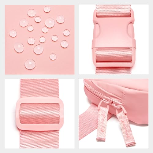 Image of Belt Bag for Women Two-Way Zipper Cross Body Fanny Pack Fashion Waist Packs Everywhere Belt Bag with Adjustable Strap Gifts for Teen Girls Women Men (Light Pink)