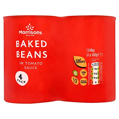 Morrisons Baked Beans in Tomato Sauce 4 x 410g cans (Forced)