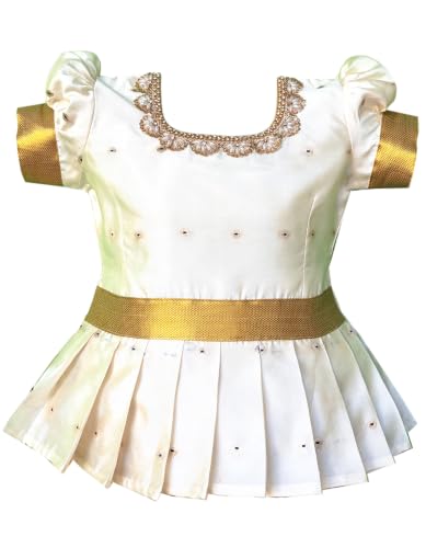 Image of Girl's Silk Readymade Traditional Lehenga Choli with-KERALP PATTU 4 colour