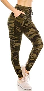 ALWAYS Women's Camo Cargo Jogger Sweatpants - Skinny Fit Lightweight Premium Soft Stretch