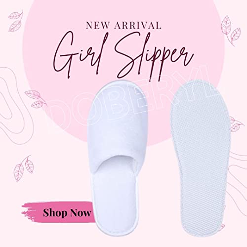 Image of JackPro Comfort Disposable TerryTowels Slippers for Home spa Party Guest Salons Hotels Hospitals and Home and Travel Close Toe (Free Size)