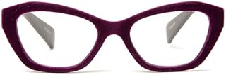 EYEJETS Milan Velvet Rimmed Reading Glasses | Magnifying Glasses | Cat Eye Readers for Women | Cute Readers (Purple/Black, 3, diopters)