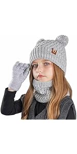 Ensemble Bonnet, Écharpe Et Gants D'Hiver Enfant - Doublure Polaire Et Gants Tactiles - Tailles 4 à 10 Ans