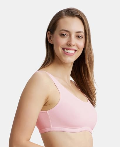 Image of Jockey 1550 Women Super Combed Cotton Elastane Stretch Slip On Lounge Bra with StayFresh Treatment