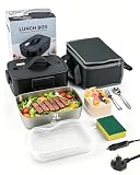 Onalix Scaldapranzo Elettrico da 2 Litri, Alimentazione 12V/24V/220V, Vassoio in Acciaio I...