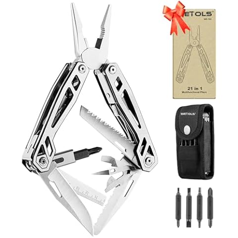 Multitool Needle Nose Pliers, 21-in-1 Stainless Steel Survival Knife - Great for Outdoor, Camping, Hiking Cover