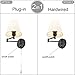 IC INSTANT COACH Swing Arm Wall Lamp Plug in Wall Mount Opaque Ivory Linen Shade 40W 2-Way Cord Covers(1 Light)