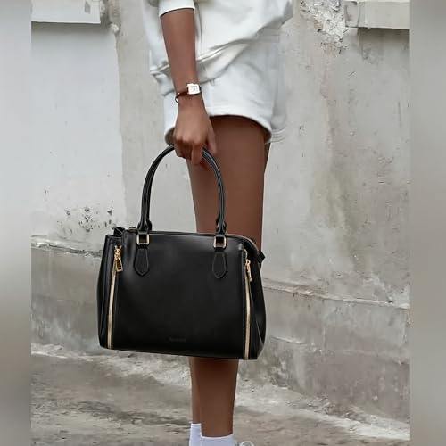 Bolso Satchel crossbody de cuero para mujer con correas ajustables miniatura 2