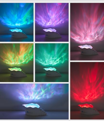 KidoYean Conch Ocean Wave Light Projector, 14 Colors Changing Dynamic Ripple Light Dimmable Mood Lighting with Memory Function, 5 White Noise, Decor Lamp for Bedroom Bathroom Playroom Cool Gifts — view 6