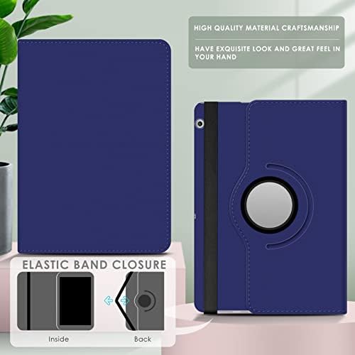 Huawei MediaPad /3 10 covers - Detuosi 360º rotating leather smartphone case protective cover with stand function for Huawei T3 10 inch tablet. Blue Sky