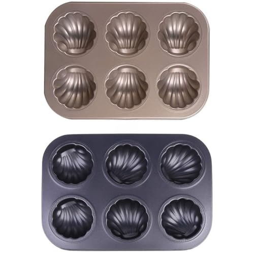 ruiruiNIE Bandeja Madeleine de 1 Pieza, moldes para Hornear antiadherentes de 6 Rejillas Molde para Pasteles Moldes esféricos para Hornear para Hornear