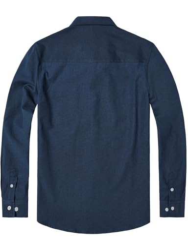 Mens Oxford Button Down Shirt Long Sleeve Dress Shirts Solid Business Casual Office Shirts with Pockets3