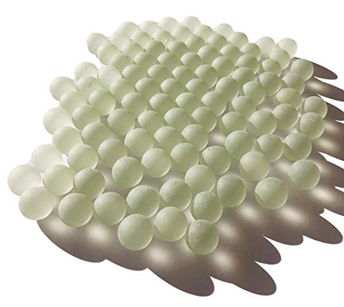 FAIRY TAIL & GLITZER FEE - Cápsulas de cristal blancas y transparentes, aprox. Juego de 95 bolas de cristal de 16 mm de grosor de mármol transparente con relleno de mármol azul