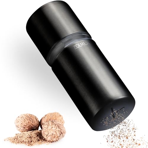 ZOLMER®Nutmeg Grinder with Storage Container I Extra Sharp Grinder for Very fine Nutmeg Powder I Stainless Steel Nutmeg Grinder I Nutmeg Grater