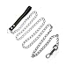 Premium 6' Chain Heavy Duty Leash BLACK Leather-like Strong Handle Lead for Large & Medium Size Dogs and Pets by GoodPooch