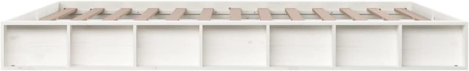 Bed Frame White 140x200 cm Solid Wood,Bed Frame,Bed Frame Modern Style,Bedroom Furniture(SPU:820677)
