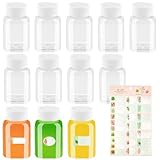 Lot de petites bouteilles : vous recevrez 12 bouteilles carrées en plastique transparent de 100 ml de 4,7 x 8 cm et un joli autocollant, chaque petite bouteille a un couvercle assorti.