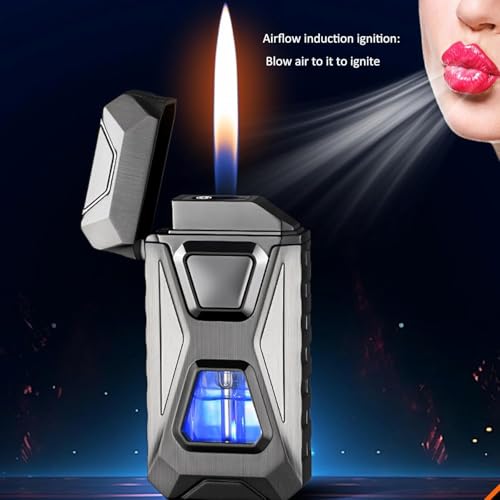 Encendedor dual a voz, recargable USB, azul miniatura 5