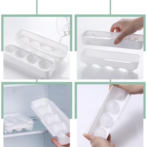 Molde plástico para hielo en esfera 2 piezas con tapa miniatura 7