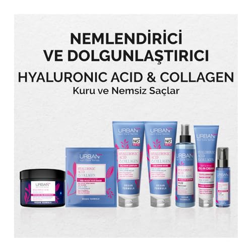 URBAN Care Hyaluronik Asit & Kolajen Kuru ve Cansız Saçlara Özel Saç Bakım Şampuanı Sülfatsız 250 ml- Vegan