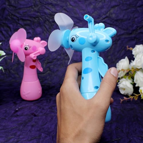 Verbier Portable Mini Fan with Mist Water Spray Toy for Kids Summer Water Hand Fan Toy for Kids Set of 1 5