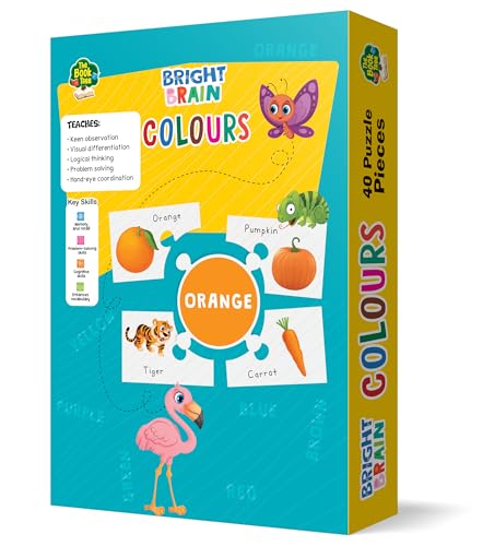 Image of The Book Tree Bright Brain Colours Puzzle - Learn & Identify Colours with 40 Pieces - Beautiful Colourful Puzzle Pieces for Kids Age 3+ - Gift Box by Majestic Book Club