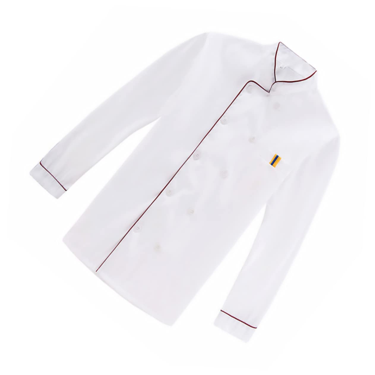 Ipetboom Long Sleeve Chef Jacket Red Embossed Work Clothes for Men and Women Splash Catering Uniform for Restaurant Hotel and Outdoor Barbecue Breathable and Easy to Wash