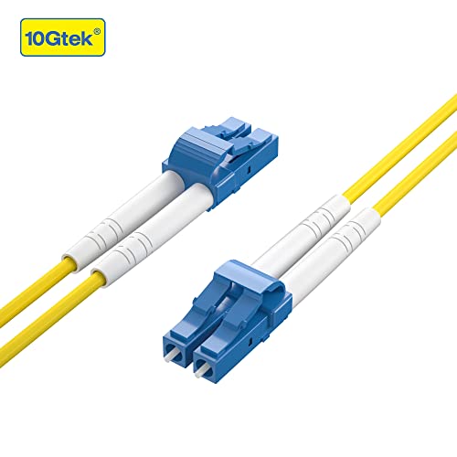 Image of 10Gtek Fiber Patch Cable - LC to LC OS2 10Gb /Gigabit Singlemode Jumper Duplex 9 /125 LSZH Fiber Optic Cord for SMF SFP Transceiver, Yellow, 40-Meter(131.2-ft), 2-Pack