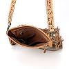 Merbaa Berlin hand-carved Fringed Shoulder Bag Natural Cowhide Hand Bag with Floral Hand Tooling