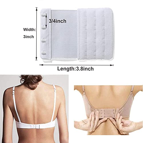 Bra Extenders 4 Hook Soft Stretchy Bra Extension 4 Hooks, Pack of 34