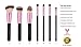 Dial M Beauty Premium Makeup Brushes, Synthetic Foundation Powder Concealers Eye Shadows Makeup 8pcs Brush Set with Elegant Travel Pouch. Pink and Black. Great for Gifts and Makeup Artists