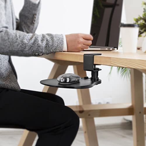 EHO Clamp on Mouse Platform, Clip on Pad Rotating 360 Degree, Ergonomic Mouse Tray Attachment, Mouse Pad, Slide Out Tray, Suitable for 1.5" Thickness Desk, for Home Office Desk Organizer (Platinum) by EHO - Image 7