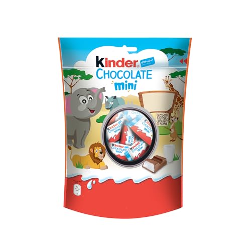 Kinder Cioccolato Mini - 20 Mini Barrette Ripiene al Latte e Ricoperte di Finissimo Cioccolato Puro Cacao, Senza Glutine, 120 Gr