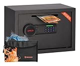 Brihard Pfandtresor 25 x 35 x 25 cm mit Schlitz, elektronischer abschließbarer Dropbox für Bargeld mit feuerfester Tasche, Geldtresor 20 l mit digitalem Tastaturschloss und LCD-Bildschirm