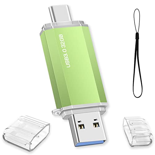 2 in 1 Tipo C unità flash USB C: La chiavetta USB ha due interfacce, Type C e USB 3.0, adatte per dispositivi come cellulari, tablet, computer e laptop. Può trasferire file e dati tra dispositivi USB C e computer.