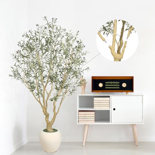 FEELEAD Olive Trees Artificial Indoor 7ft with 15" Exquisite Planter - image 5