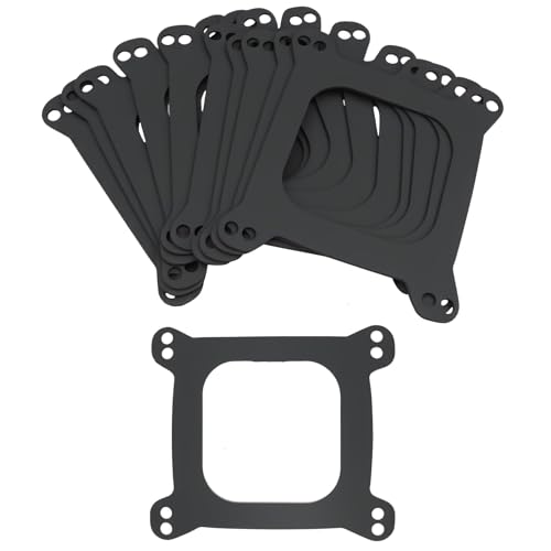 TNJPSEK 10 Pcs Square Bore 4BBL Carburetor Mounting Gaskets, Carburetor Base Gaskets Compatible with Holley 4150 4160 Edelbrock 1406 1405 1409 SBC BBC 350 454 302 351 Engine Repair Rebuild