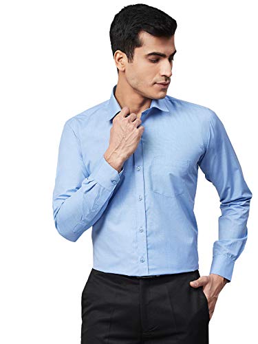 Image of MANQ Men's Regular Fit Cotton Formal Shirt, Full Sleeves, Spread Collar, Button-Down, Office, Business & Casual Wear