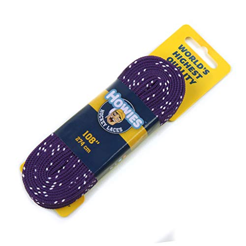 Howies Hockey Skate Laces - 1 Pack - Colored Cloth (Choose Your Color) for Youth, Junior and Senior Skates. Premium Quality Used by Athletes of All Ages; Minor, Pro. Crafts (Purple, 108.0