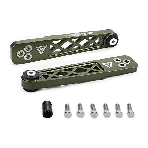 Voodoo13 LOHN-0400HG Rear Lower Control Arm Hard Anodize Green Finish | Compatible with Honda Civic 2001-2005 Cover