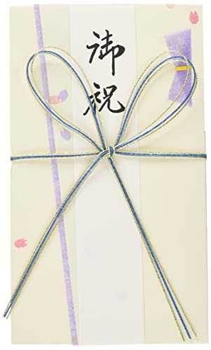 伊予結納センター 日本製 祝儀袋 金封 一般お祝用 花結び 花びら 青 S081-06