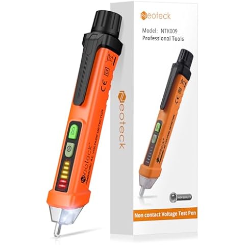 Neoteck Non-Contact AC Voltage Tester Pen, AC 12-1000V, LED Flashlight, Buzzer Alarm for Live/Null Wire Judgment Cover